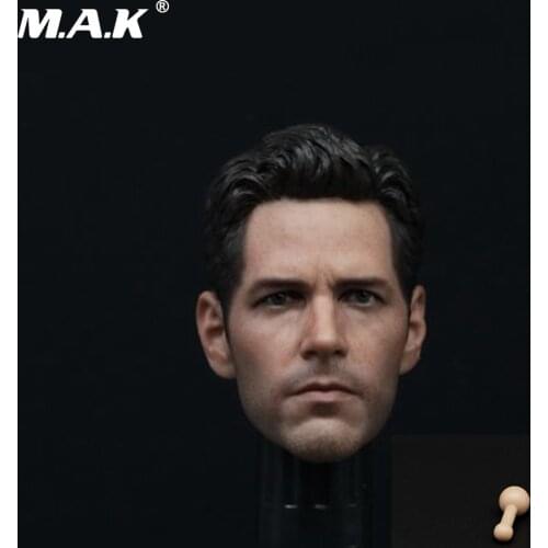 1/6 Scale Man Head Sculpt Paul Rudd Ant Man 2.0 Version with Special Connector (Fit HT 1.0 Ant Man) for Action Figure Body