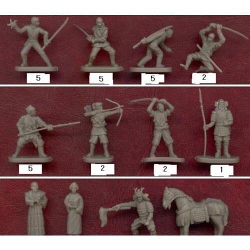Super mini pvc figure 1:72 no-painted Japanese Warring States model 41pcs/set out of print