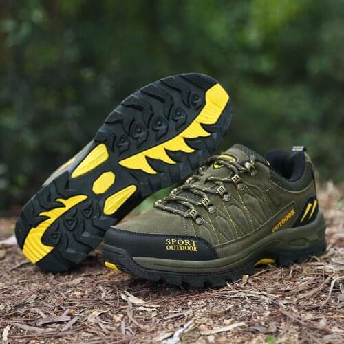 Unisex Outdoor Hiking Shoes Men Waterproof Cow Suede Trekking Sneakers Women Durable Non Slip Climbing Tactical Plus Size36-47