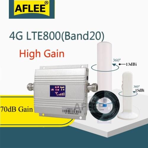 Europe 4G Cellular Amplifier Band20 LTE 800MHz 4g Network Mobile Signal Booster repeater gsm 4g Cell phone cellular antenna