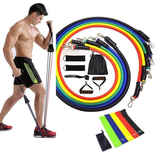 17Pcs Latex Resistance Bands Rubber Loop Tube Bands Gym Pull Rope Yoga Workout Pilates Workout Training Home Fitness Equipments