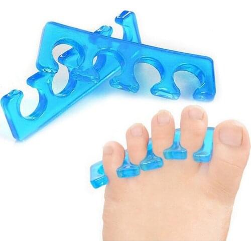2Pairs（4pcs）Silicone Toe / Finger Separators Feet Reusable Nail Art Manicure Pedicure Foot Braces Washable Foot Care Beauty Tool