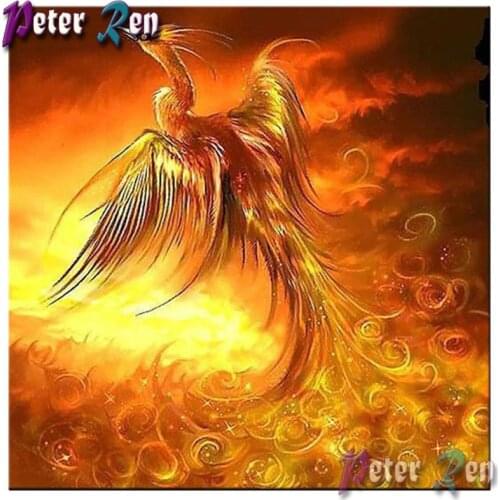 5d animal Diamond Painting full Square\Round Rhinestone Embroidery Mosaic Beautiful fire phoenix pictures art Home Decoration