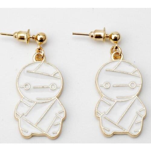 Anime Miira no Kaikata Mii-kun How to keep a mummy Stud Earrings Fashion Halloween Mummy Zombie Ear studs For Women Girls
