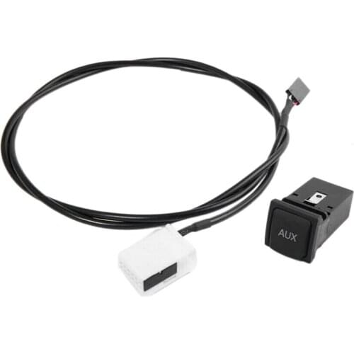 Car AUX In Socket&Cable Wire Harness Switch For Golf MK5 MK6 Scirocco RNS510 RCD510