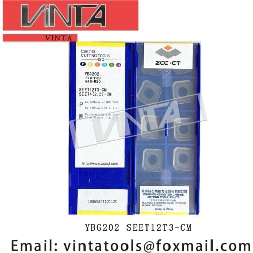 Free shipping high quality 10pcs/lots YBD152 YBG202 SEET12T3-CM cnc carbide milling inserts cutting blade tools