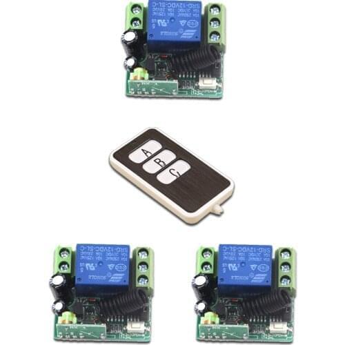 Safe 315/433MHz RF Wireless Remote Control Light Switch DC 12V Mini 10A Can Work with Broadlink Pro