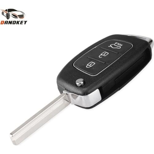 Dandkey Replacement Key Shell 3 Buttons For Mistra Hyundai Solaris Ix35 Ix45 Series 2 Verna Flip Folding Key Case