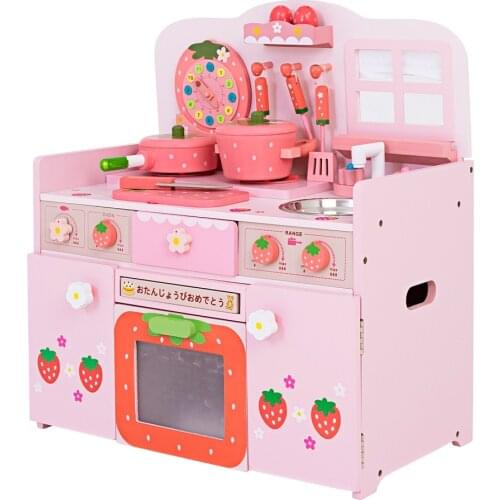 XIANGYU wooden kitchen toy set with stainless steel accessory with high quality material, solid wooden kitchen for kids