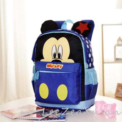 Disney childrens backpack 3D Cartoon Mickey Mouse kindergarten Schoolbag Animal Kids Backpack School Bags Girls Boys
