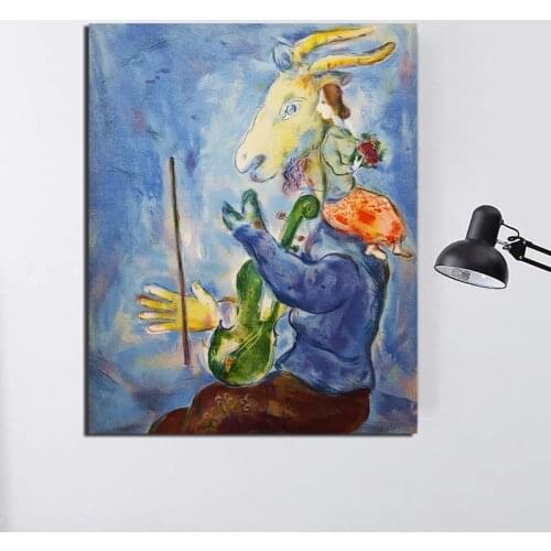 Home Decor Mark Zakharovich Shagal Painting Canvas Goat Print Poster Modern Nordic Wall Art Modular Violin Picture Living Room