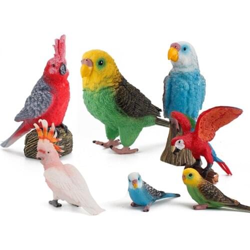 Simulation Forest wild Mini Parrot bird Home decor ornaments decoration animal model figurine garden action figure Plastic Toys