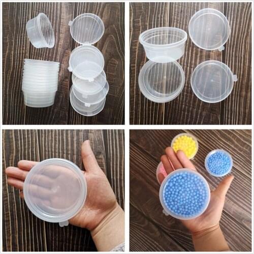 Top Quality Capacity 40g Slime Storage 5pcs Plastic Color Plasticine Clear Containers Glue Putty Foam Ball Storage Boxes