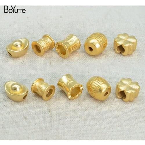 BoYuTe (10 Pieces/Lot) Metal Brass Matte Gold Plated Spacer Beads Factory Direct Sale Handmade Beaded Diy Jewelry Accessories