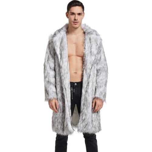 Autumn winter new men imitation fur long coat coat male Europe and the United States faux fur coat men fur coat men