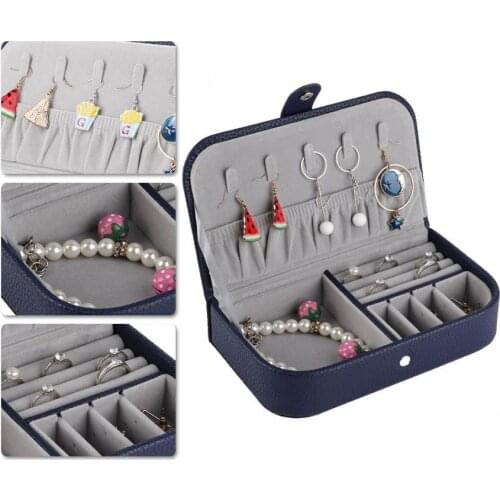 Portable PU Leather Jewelry Storage Holder Necklace Ring Earring Bracelet Container Box Large Capacity Jewelry Decor Organizer