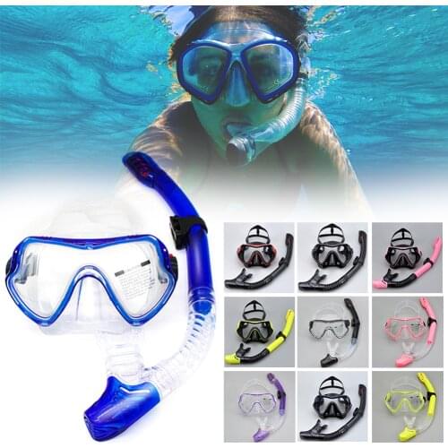 Professional Scuba Diving Mask Set Anti Fog Goggles with Snorkel Glasses Tube Adjustable Strap for Women Men Adult Swimming Mask