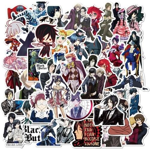 50PCS Anime Black Butler Stickers DIY Motorcycle Luggage Guitar Skateboard Cool Classic Toy Cartoon Stickers Decal for Kid Gift