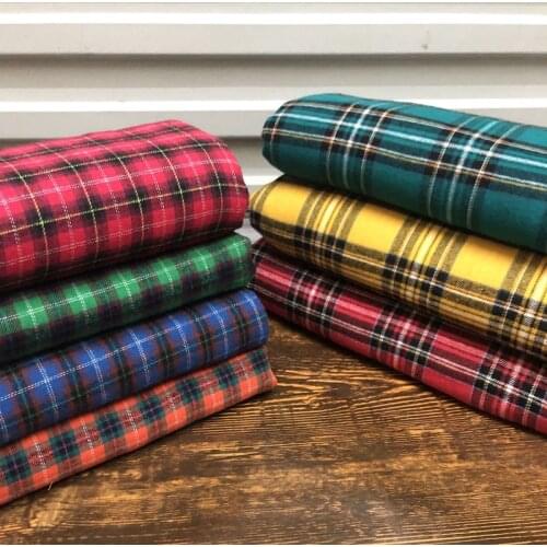 Fabric England College Style Scotland Red Classic Plaid Brushed Cotton DIY Cloth Clothes Fabric/1M