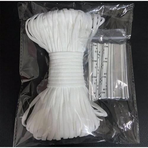 3MM 50 Meters White Black Thin Round Elastic Bands Elastic Rope for Masks Garment Elastic Tape for DIY Sewing Accessories