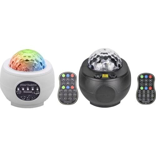 USB LED Starry Night Light Remote Control Water Wave Projector Lamp Rechargeable Music Projection Light Decor Gifts