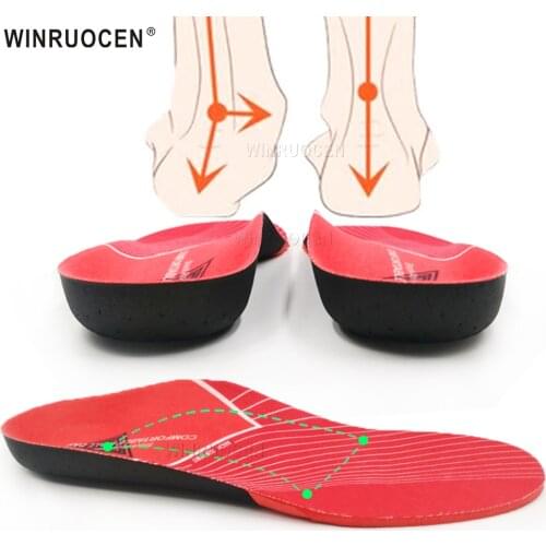 WINRUOCEN High Elastic EVA Sports Insoles Women Men Shoes Pad Orthopedic Massage Damping Deodorant Silicone Insoles