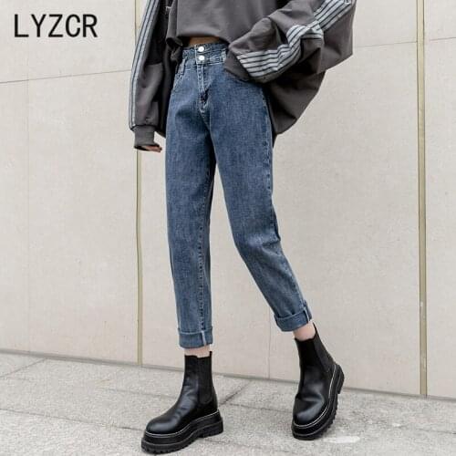 LYZCR Spring Women Harem Jeans Loose Vintage Boyfriend Jeans For Women Denim Pencil Pants Vintage Plus Size 5XL Female Jean