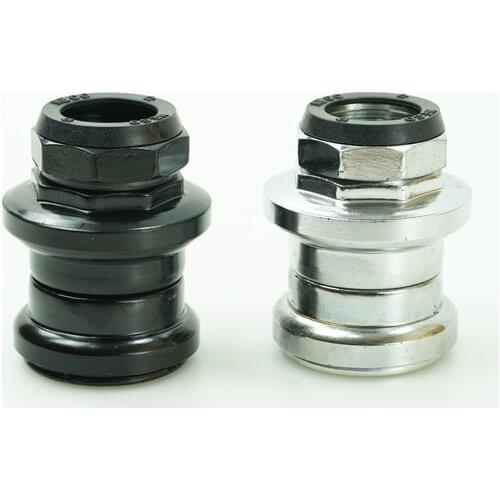 NECO 1Inch Fork Tube Fixed Gear Threaded Headset 25.4 Stem 1 1/8" 27 fork 34cup Bicycle Parts Black Silver H834SW