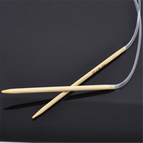 1Pair Bamboo Circular Knitting Needles Transparent Tube Crochet Hooks Needlecrafts Tool 80cm(31 4/8") long