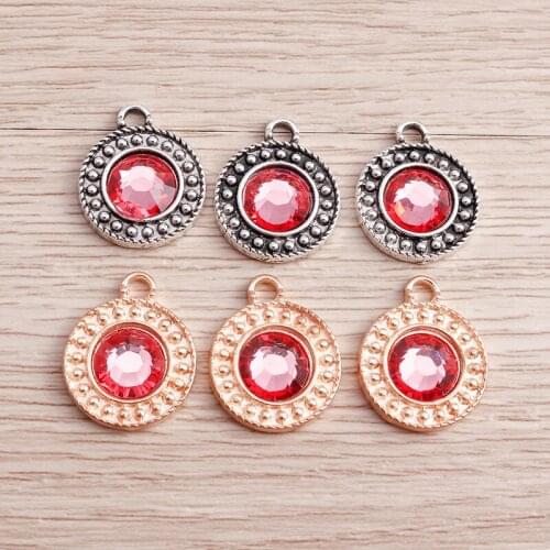 10pcs 15*18mm 2 Colors Crystal Charms Pendants for Jewelry Making Drop Earrings Necklaces Keychain DIY Crafts Supplies Accessory