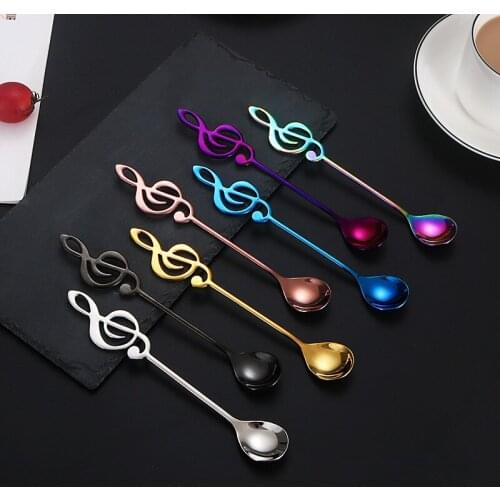 304 stainless steel music symbol creative spoon coffee spoon dessert spoon breakfast spoon household kitchen seasoning spoon