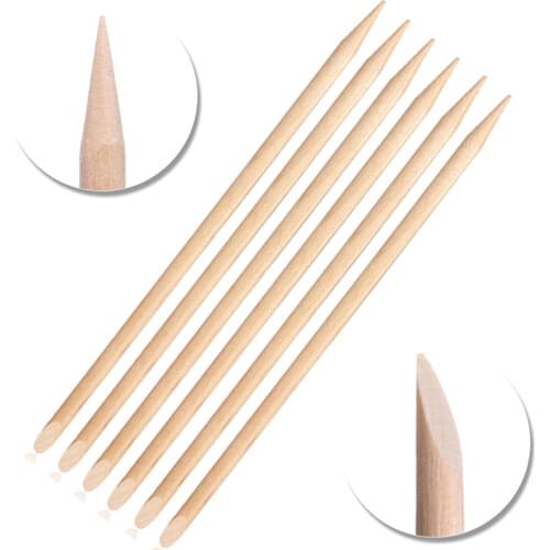 50PC Nail Art Wooden Sticks for Remove Polish Double Ended Dead Skin Remove Nail Cuticle Pusher Pedicure Manicure Tools Set