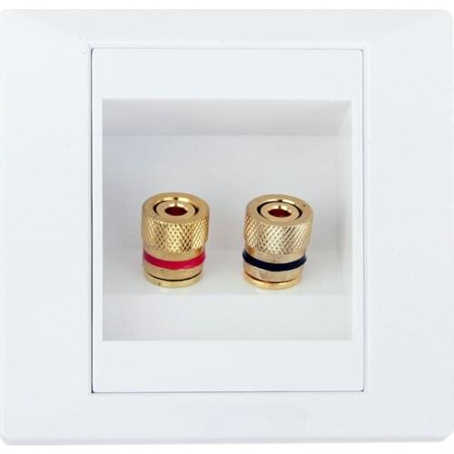 86x86mm 2 Binding Post Banana Plug Audio Wall Face Plate Panel Speakers
