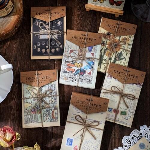 60pcs Astrolabe Background Material Paper Junk Journal Planner Craft Paper Scrapbooking Vintage Decorative DIY Craft Photo Album