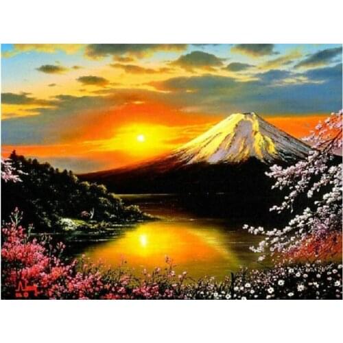 5d diy diamond painting cross stitch Scenery Snow Mountain Stickers round drill full diamond embroidery pattern home decor