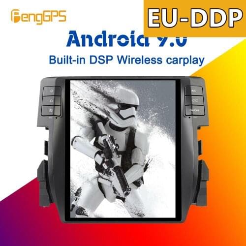 For Honda Civic 2016 - 2019 Android Radio Car multimedia Stereo player Tesla Screen PX6 GPS Navi Head unit Cassette Recorder