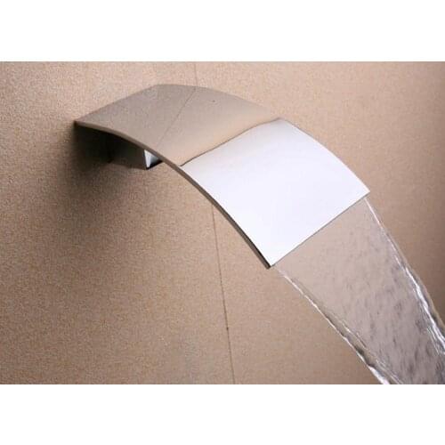 Free shipping Chrome clour wall mount waterfall faucet spout