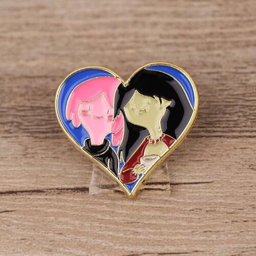 BG1349 Funny Anime Heart Enamel Pins Collecting Men Women Fashion Jewelry Gifts Metal Brooch Backpack Hat Collar Lapel Badge