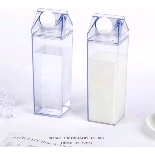 Children Milk Water Bottles Drinkware Outdoor Tour Camping Kitchen Leakproof Transparent Milk Carton Water Bottle