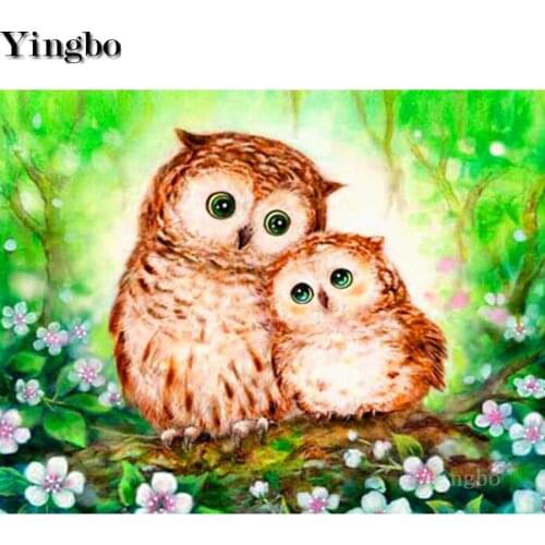 DIY Diamond Painting Cartoon owl family flower Full Drill Square Round Cross Stitch Diamond Embroidery Diamond Mosaic Kit decor