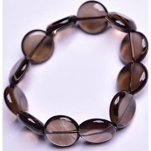 Natural Tea Crystal Bracelet Round Shape Beads Bracelet for Women Men Lovers Blessing Crystal Hand Row Fashion Jewelry