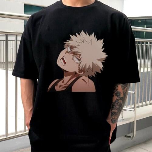 My Hero Academia T Shirt Bakugou Katsuki Handsome Men Boy T-shirt Half Tshirt Japan Anime Shirt