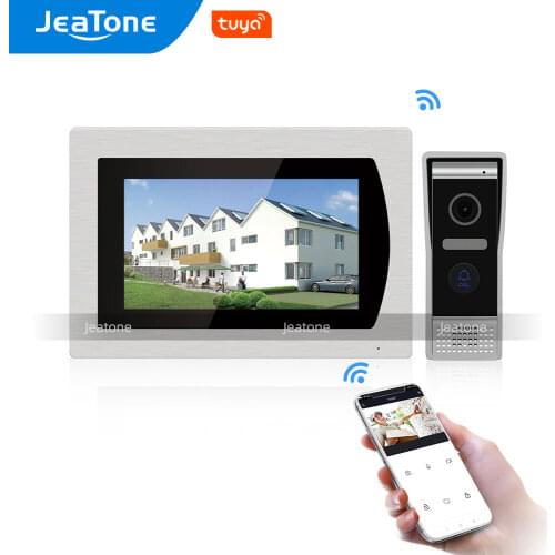 Jeatone WIFI Tuya IP Video Door Phone Intercom Video Doorbell 7'' Touch Screen Apartment Access Control System Motion Detection