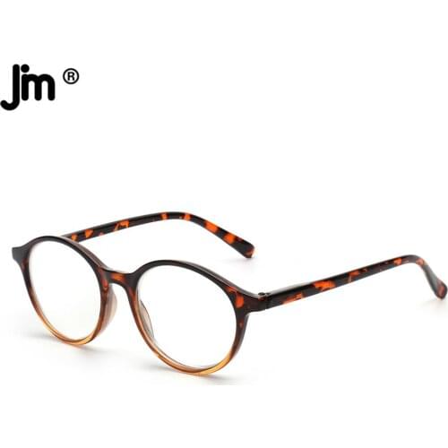 JM Vintage Round Reading Glasses Women Demi Spring Hinge Glasses for Reader Men Women