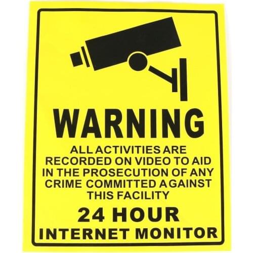 CCTV Security Camera System Warning Sign Sticker Decal Surveillance 200mmx250mm