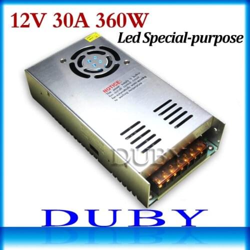 12V 30A 360W Switching power supply Driver For LED Light Strip Display AC200-240V Free shipping