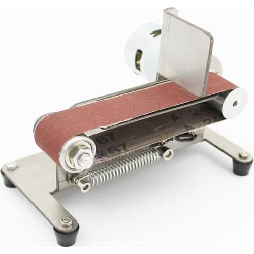 Low Noise Horizontal Belt Sander Mini Electric Belt Sander Grinder DIY Polishing Grinding Machine 4500-9000RPM Adjustable