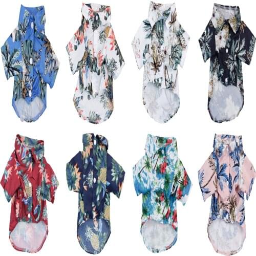 Summer Pet Printed Clothes For Dogs Floral Beach Shirt Jackets Dog Coat Puppy Costume Cat Spring Clothing Pets Outfits