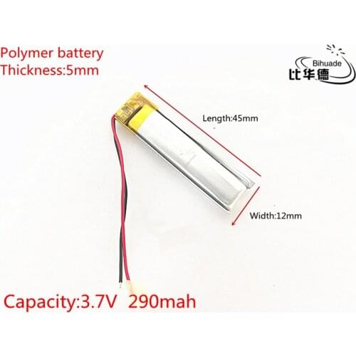 1pcs Free Shipping 3.7V 290mAh 501245 Lithium Polymer Li-Po Rechargeable Battery Li cells For Mp3 Liter energy battery