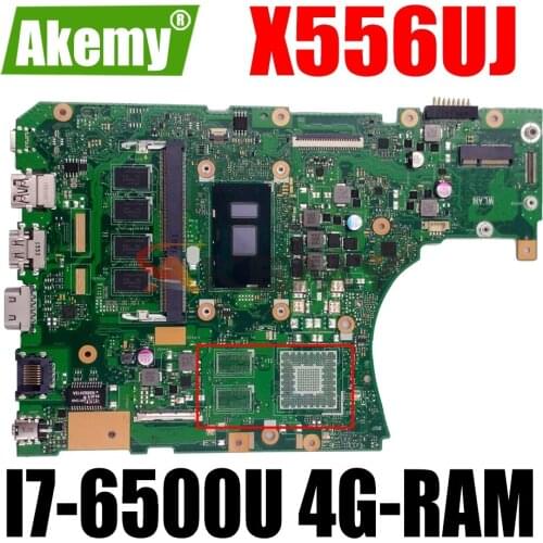 AKEMY X556UJ Laptop Motherboard For ASUS VivoBook X556UA X556UAM X556UV Original Mainboard 4G-RAM I7-6500U